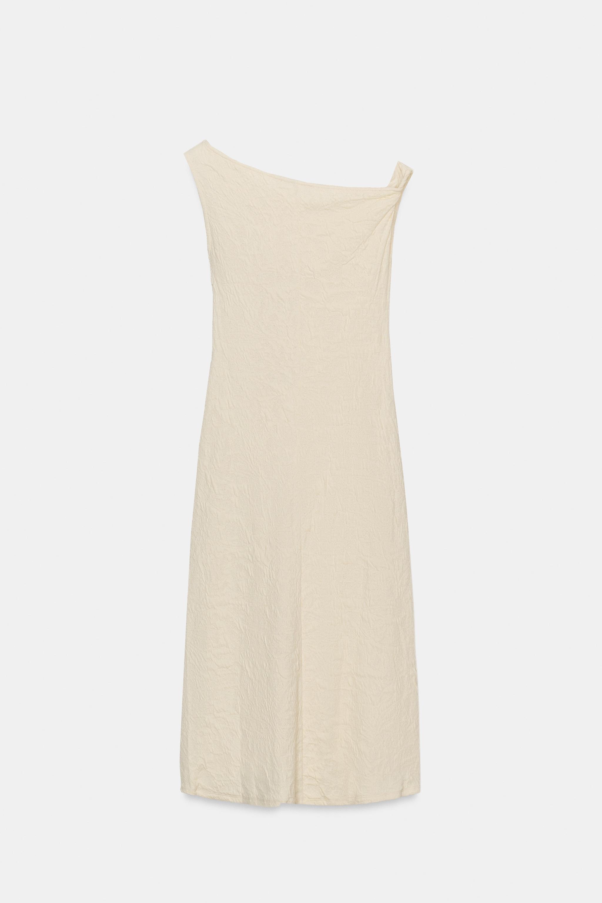 PLEATED JACQUARD DRESS